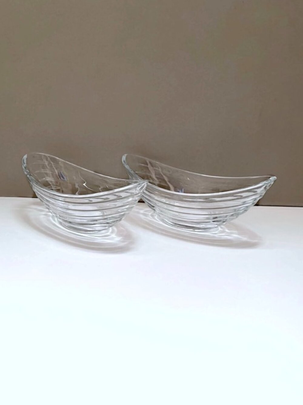 2 piece little glass candy containers
